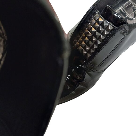 Sam Edelman Size 8 M Womens Kennedy Black Patent Leather Studded Slip On Loafers - Picture 10 of 13